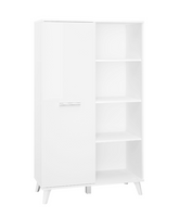 Nowoczesna Regał 1- Drzwiowy 1D 90 cm Biały Połysk SIKKO ML