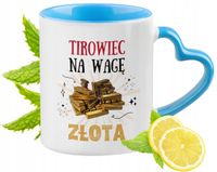 Dla Tirowca Kubek Błękitny Z Uszkiem W Kształcie Serca Na Prezent