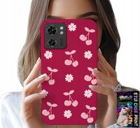 ETUI DO MOTOROLA EDGE 40 - WISIENKI, WIŚNIE NA BORDOWYM TLE + FOLIA