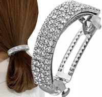 Spinka klamra włosów kryształowa cyrkonie srebrna X52_Srebrny