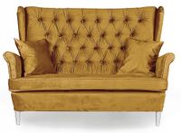 Sofa kanapa uszak Gaja skandynawska nie rozkładana  musztardowy