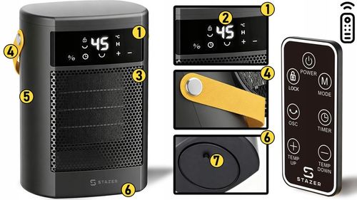 Termowentylator farelka nagrzewnica elektryczna cichy grzejnik timer pilot na Arena.pl