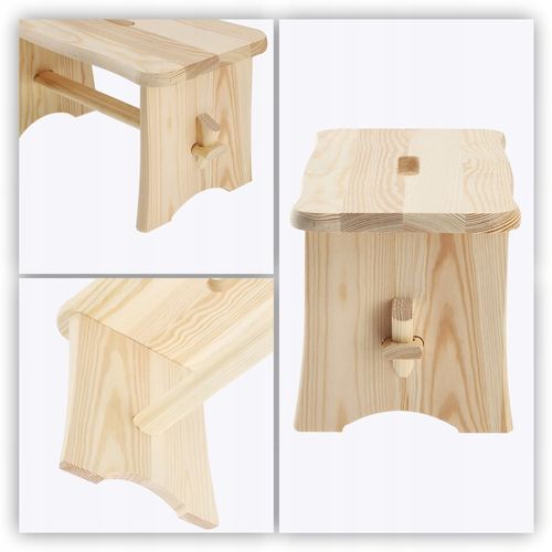 TABORET DREWNIANY KUCHENNY STOŁEK KRZESŁO 39cm SOLIDNY PODEST RYCZKA na Arena.pl