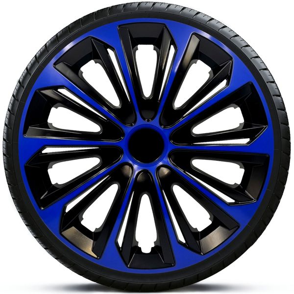 4x Kołpaki 14 STRONG BLUE BLACK TUNING zdjęcie 1