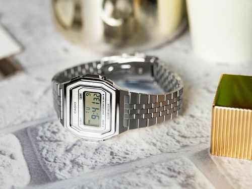 ZEGAREK CASIO A1000A-7EF VINTAGE RETRO SREBNY NA BRANSOLECIE na Arena.pl