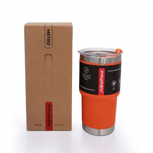 Fayren Kubek Termiczny 580ml Metro Apricot Crush do auta, pracy i na spacer na Arena.pl
