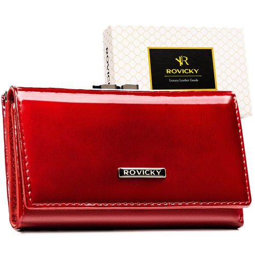 lakierowany portfel damski ze skóry naturalnej i ekologicznej w czerwonym na Arena.pl