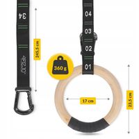 KÓŁKA GIMNASTYCZNE OBRĘCZE DO PODCIĄGANIA DREWNIANE UCHWYTY CROSSFIT KOŁA