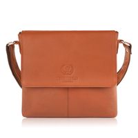 listonoszka skórzana koniakowa torebka damska na ramię