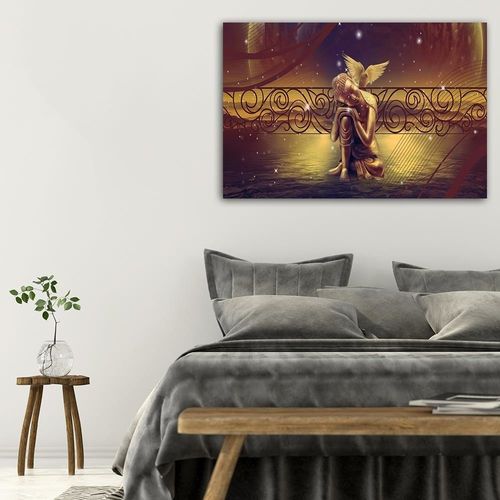 Obraz na płótnie - Canvas, Budda z ptakiem 5 90x60 na Arena.pl