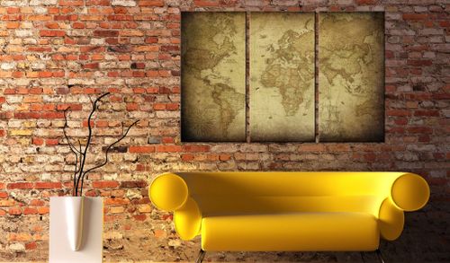 Obraz - Stara mapa: tryptyk Rozmiar - 60x40 na Arena.pl
