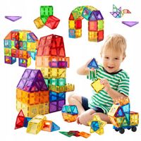 Duże Klocki Magnetyczne Konstrukcyjne Classic 100 Elementów Edukacyjne