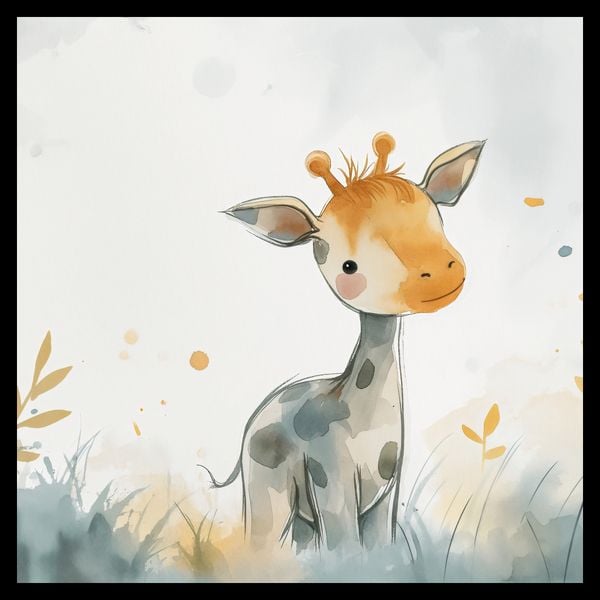 Plakat 50x50cm Mała Żyrafka zdjęcie 2