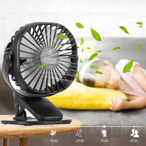 MINI WENTYLATOR NA KLIPS STOŁOWY CICHY USB REGULACJA 360° Z AKUMULATOREM na Arena.pl