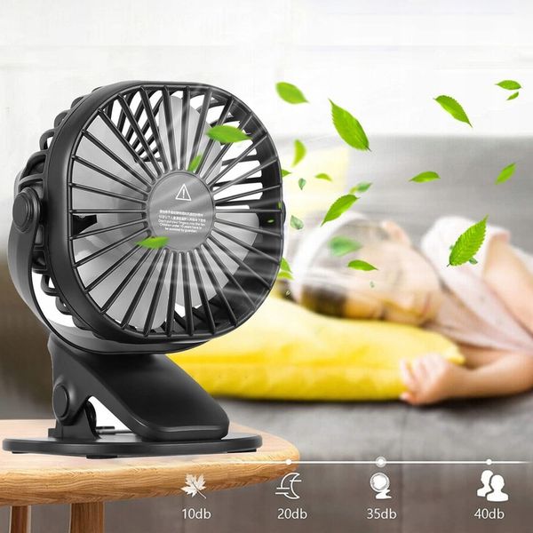 MINI WENTYLATOR NA KLIPS STOŁOWY CICHY USB REGULACJA 360° Z AKUMULATOREM zdjęcie 7