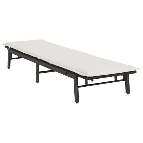 Leżak z poduszką, czarny, polirattan na Arena.pl