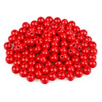 Drewniane koraliki KULA 8mm 120szt czerwone