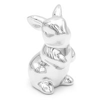 Króliczek wielkanocny królik ceramiczny SREBRNY zajączek do stroika