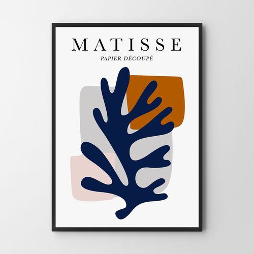 Plakat matisse kompozycja granatowy liść 21x29,7 cm A4 na Arena.pl