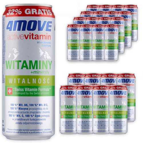 4Move Active Vitamin Witalność Napój gazowany smak limonki 330 ml x24 sztuk na Arena.pl