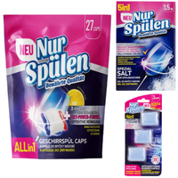 Zestaw do zmywarki kapsułki 27 szt + sól + tabletki do czyszczenia Nur Spülen