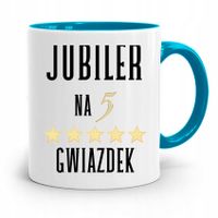 Dla Jubilera Kubek Błękitny Jubiler Na 5 Gwiazdek Z Nadrukiem Ze Zdjęciem