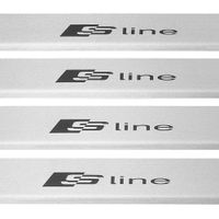 Listwa progowa AUDI A7 4G9 SLINE Stal nierdzewna 304 mat z czarnymi literam