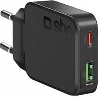 Ładowarka sieciowa SBS Ultra-Slim 45W USB-C PD USB-A Czarny