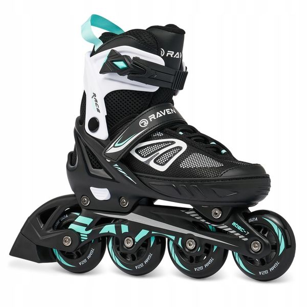 Rolki Regulowane RAVEN Advance Black/Mint 35-39 zdjęcie 1