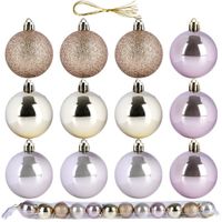 12x Bombki Choinkowe Świąteczne Nietłukące Złote Różowe Zestaw Bombek