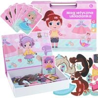 Ubieranka Układanka Ubieranie Lalki Ubrania Książka Magnetyczna Magnesy Puzzle Klocki PL