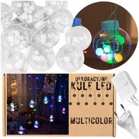 LAMPKI ŚWIĄTECZNE KURTYNA ŚWIETLNA KULE BOMBKI LED GIRLANDA MULTICOLOR