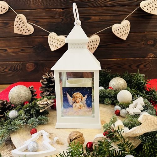 Lampion na Roraty świeca LED na baterie, biała Latarenka adwentowa ŚLICZNY na Arena.pl