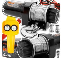 WYCIĄGARKA ELEKTRYCZNA 12V 907KG WCIĄGARKA LINOWA SAMOCHODOWA LAWETY 12M