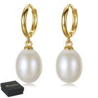 Zlote KOLCZYKI SREBRNE PRÓBA 925 WISZĄCE Perły Słodkowodne SREBRO KÓŁKA