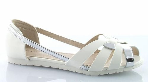 SANDAŁY BALERINKI PŁASKIE BIAŁE 41 na Arena.pl