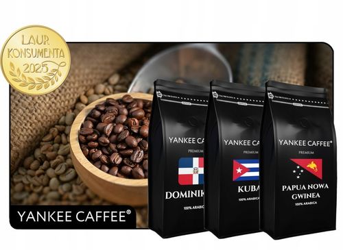 Kawa ziarnista Świeżo Palona Zestaw 3x1kg z różnych krajów Do ekspresu na Arena.pl