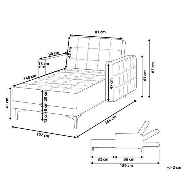 Szezlong grafitowy ABERDEEN zdjęcie 8