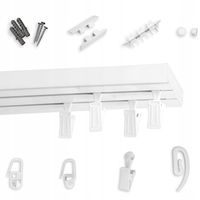 Karnisz sufitowy podwójny PCV 250 cm szyna sufitowa II TOROWA