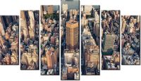 80CM 140CM OBRAZ 7 ELEM ZACHÓD SŁOŃCA MANHATTANEM ŚCIENNY