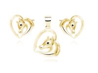 POZŁACANY SREBRNY KOMPLET SERCE HEART KONIK HORSE