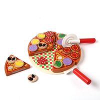 KX7728 Pizza drewniany zestaw do zabawy z akcesor