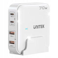 Unitek Ładowarka biurkowa GaN 70W 2xUSB-A 2xUSB-C Quick Charge