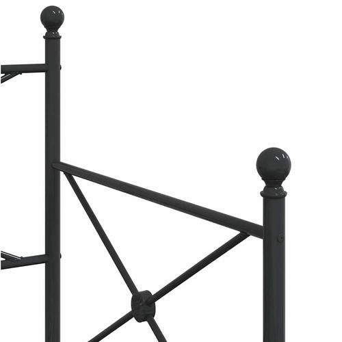 Łóżko dzienne wysuwanym pojemnikiem bez materaca czarne stalowe na Arena.pl