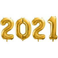 Balony foliowe na sylwestra rok 2021 86 cm złote