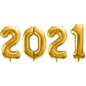 Balony foliowe na sylwestra rok 2021 86 cm złote
