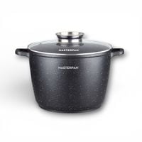 Duży Garnek Marmurkowy 10L z Pokrywką i Systemem Aroma Knob 28cm