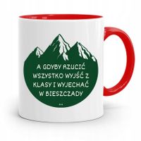 Kubek Czerwony Na Dzień Nauczyciela Bieszczady Z Nadrukiem Ze Zdjęciem