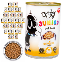 TufTuf Junior Pełnoporcjowa karma dla szczeniąt z drobiem w sosie 36x415g