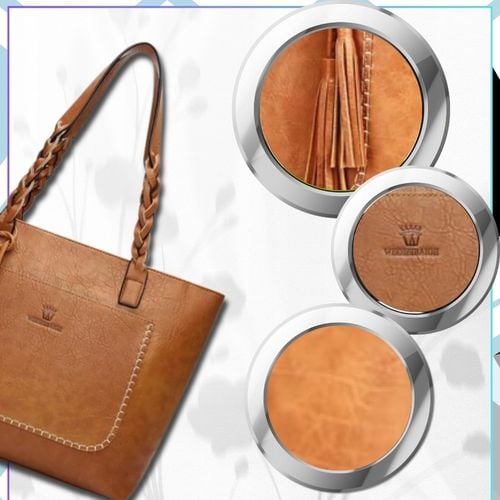 Damska Torebka A4 SHOPPER duża pojemna klasyczna skórzana brązowa eko skóra na Arena.pl